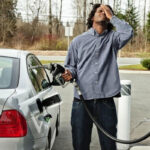 UK driver calling for help after misfuelling their car at a petrol station.