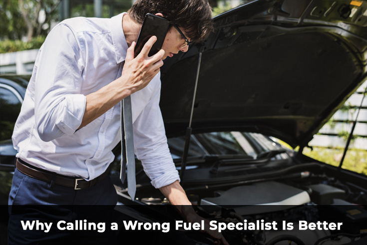driver calling wrong fuel specialist after car breakdown due to misfuelling in the UK
